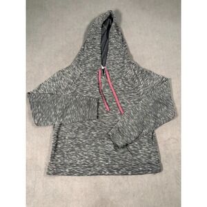 Everlast Hoodie Womens Large Gray Space Dyed Fleece Lined Raglan Sleeve‎ Stretch